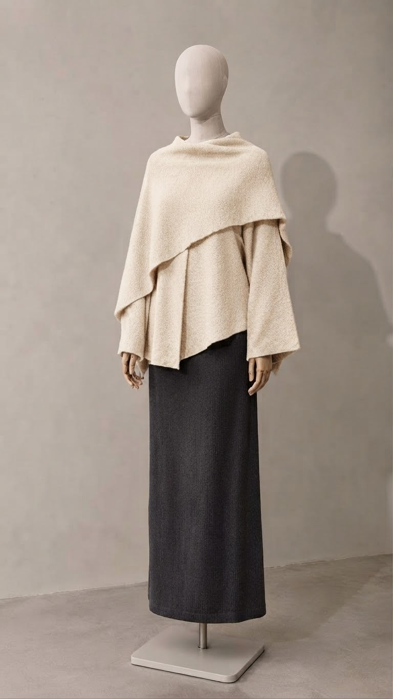 Nila Cape Strickjacke mit Schal