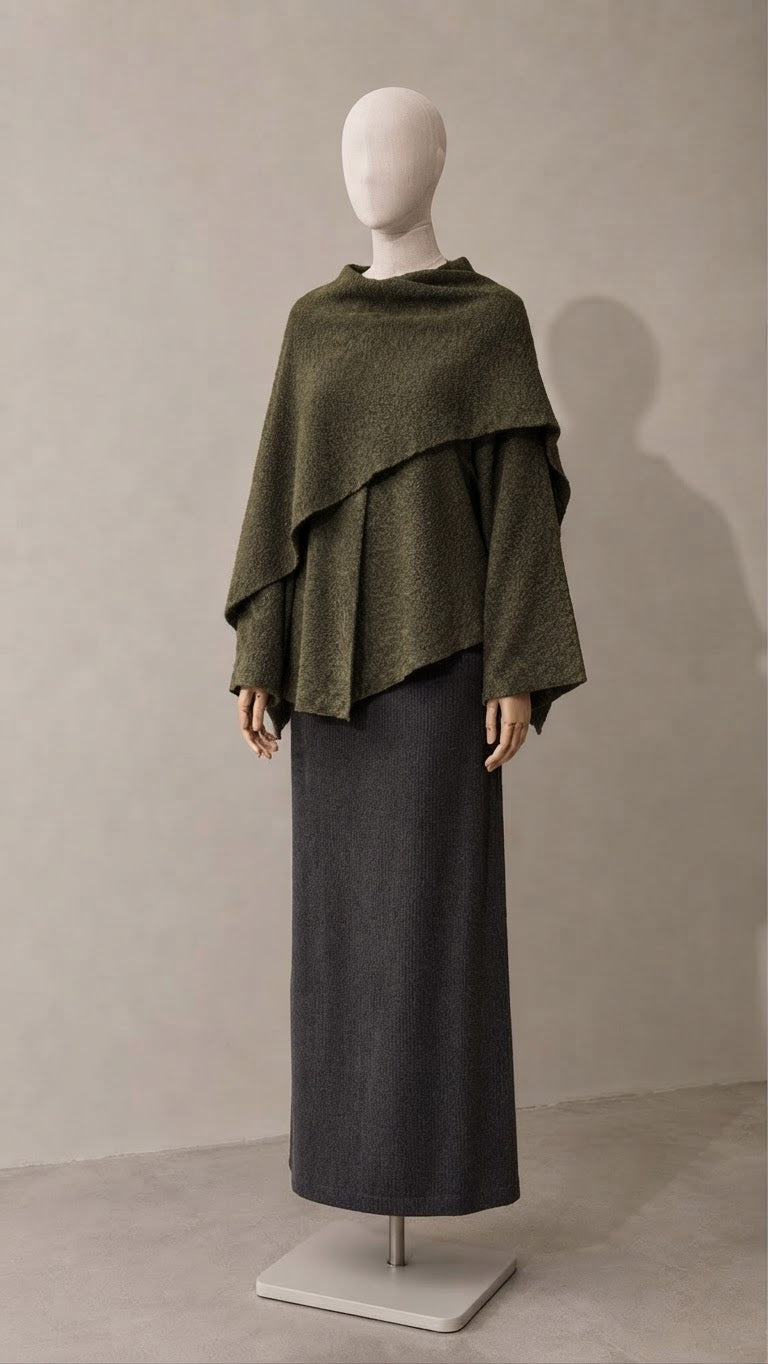 Nila Cape Strickjacke mit Schal