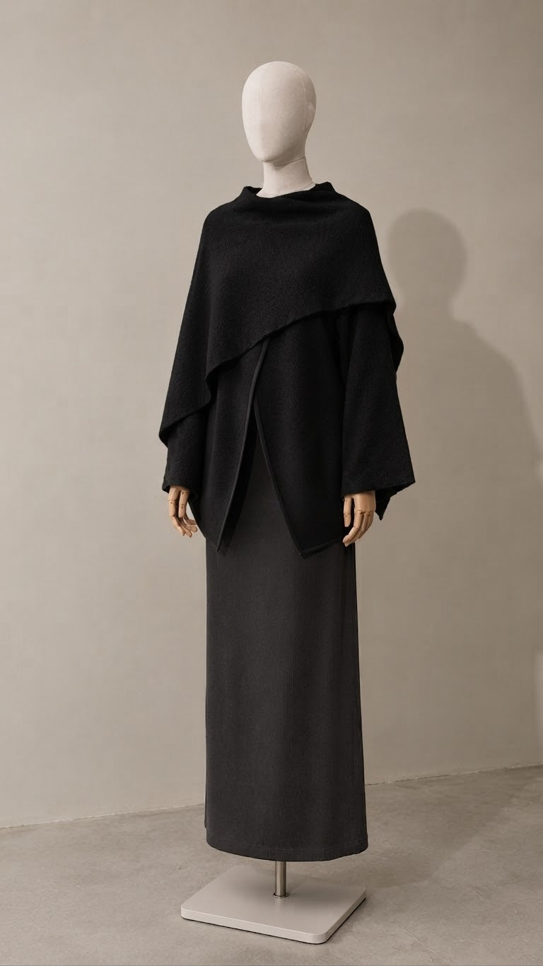 Nila Cape Strickjacke mit Schal