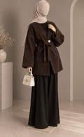 Sila Jacke mit Knopf und Bindegürtel